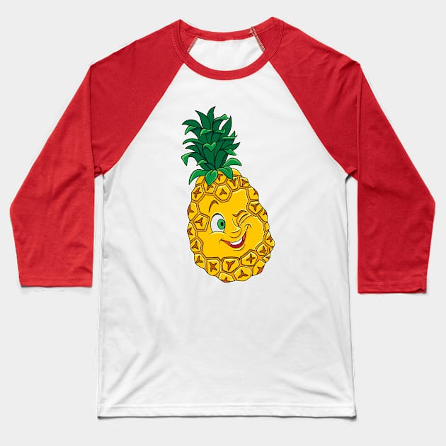 anatomy of a pineapple - winky wink Baseball T-Shirt by ReidDesigns